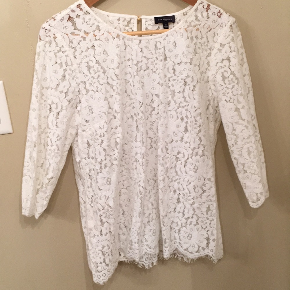 White lace shirt from The Limited